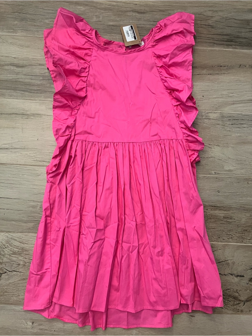 Pink Ruffle Sleeve Dress